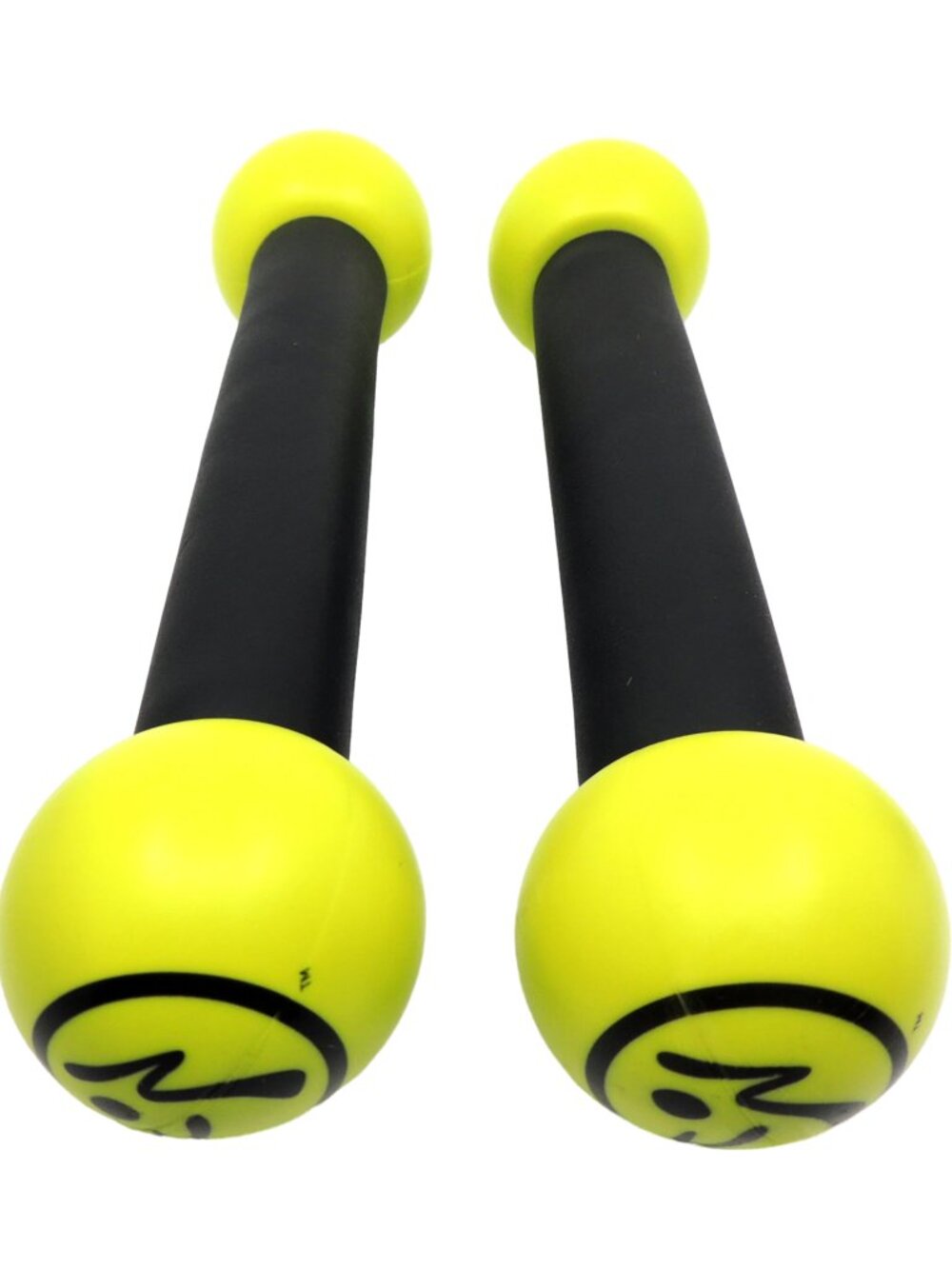 ZUMBA Toning Sticks Hand Weights (Maraca-Style) 1 lb Each Green Black